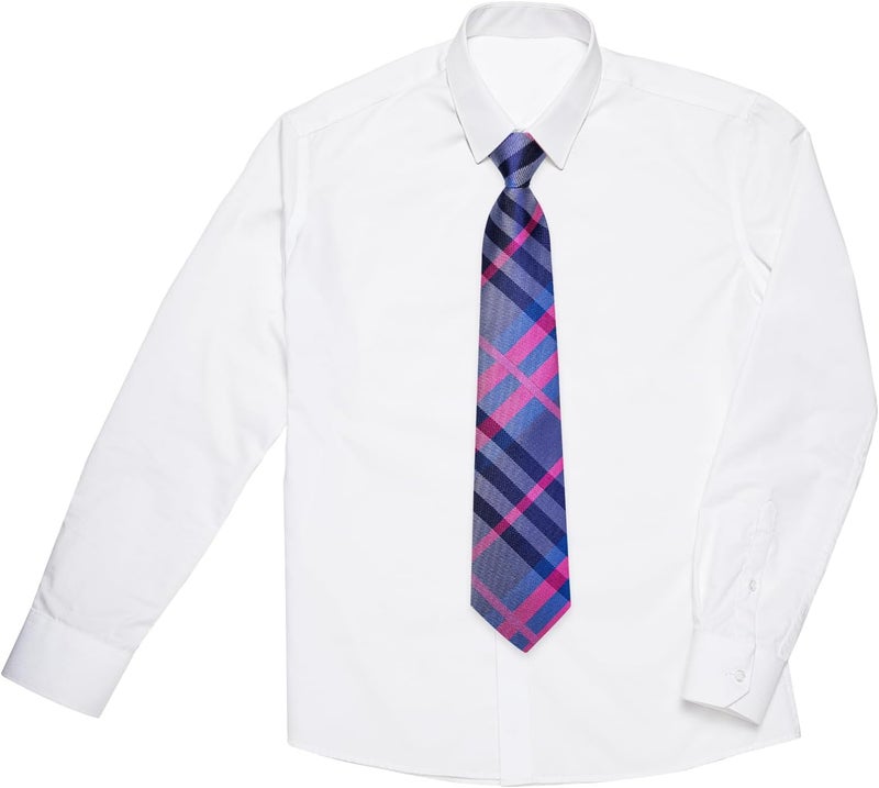 DiBanGu 2PCS Set for Father and Son Tie Silk Mens and Boys Adjustable Necktie & Pocket Square Cufflinks Kids Pre-tied Necktie - Image 3